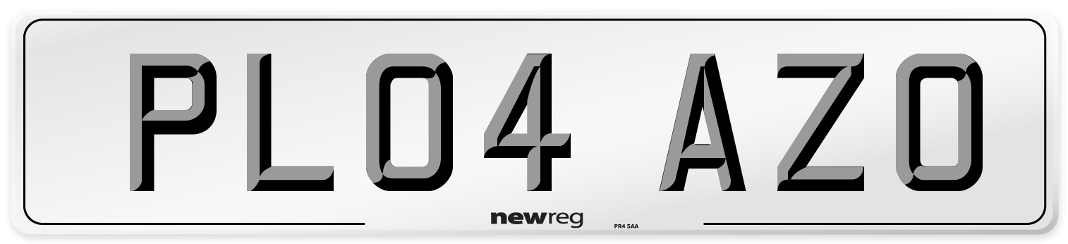 PL04 AZO Number Plate from New Reg